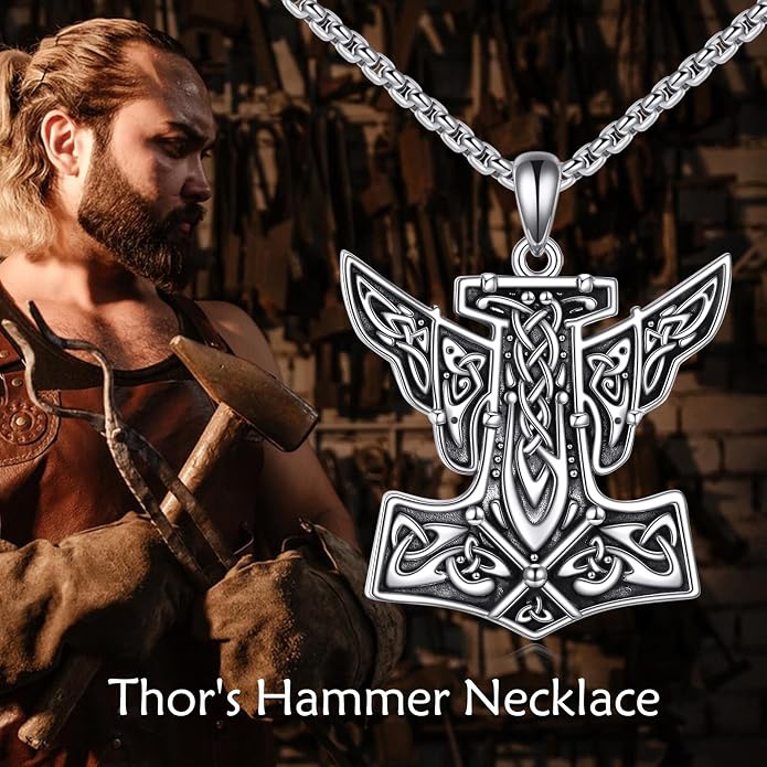 POPLYKE Faith/Sword/Mustard Seed/Horse/Wolf/Thor's Hammer/Viking/Devil Eyes Snake Sterling Silver Necklace for Men Jewelry Birthday Gifts
