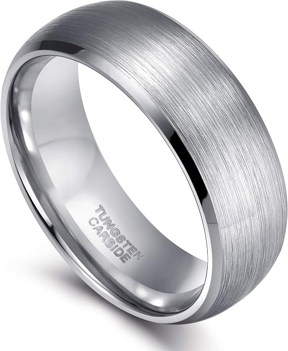 TRUMIUM 4mm 6mm 8mm Tungsten Ring Wedding Band for Men Women Engraved I Love You Matte Brushed Comfort Fit Size 4-15
