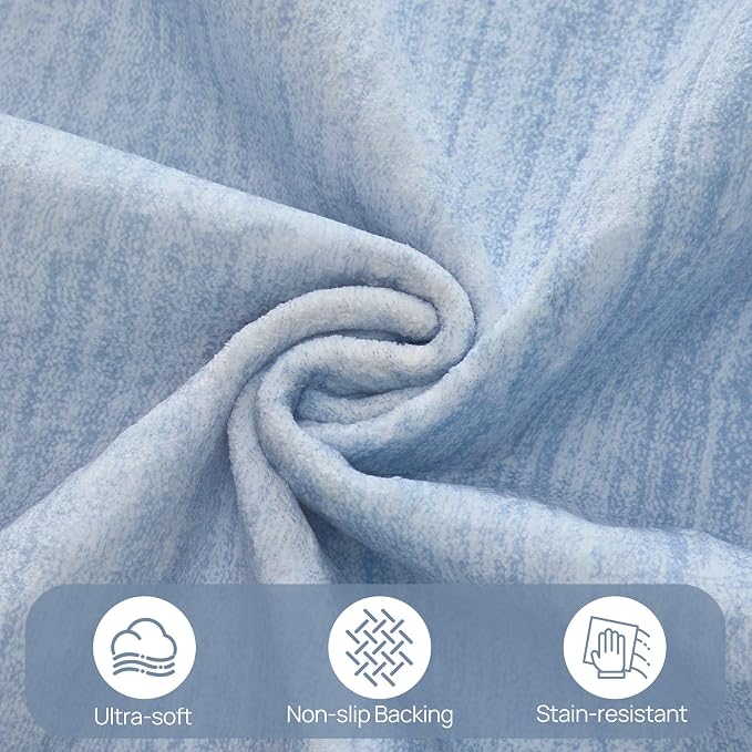 UERMEI 10x14 Washable Area Rug - Neutral Modern Abstract Living Room Rugs, Non-Slip Soft Large Indoor Floor Carpet for Bedroom Home Office & Under Dining Table Decor, Blue