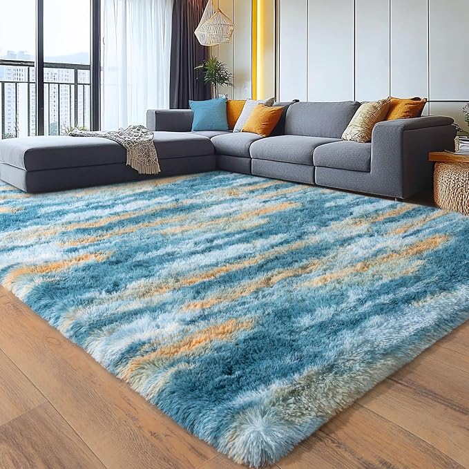 8x10 Area Rugs for Living Room Bedroom, Large Pink Shag Fluffy Rug | Shaggy Shag Carpet, Soft and Comfy, Non Slip Big Fuzzy Carpet for Bedroom Nursery Kids Girls Boys Room Dorm Home Decor