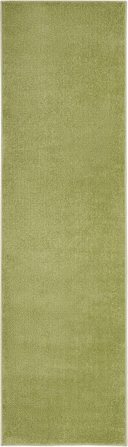 Nourison Home Nourison Essentials Green 2' x 6' Area Rug - Easy Clean, Non Shedding, Bed Room, Living Room, Dining Room, Kitchen (6' Runner)