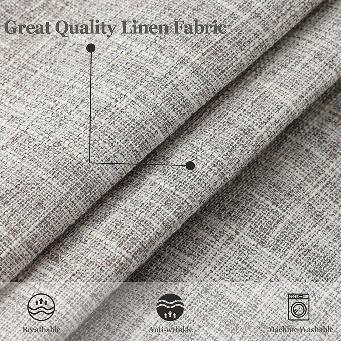 decorUhome Fog Gray Faux Linen Outdoor Throw Pillow Covers 20x20 Set of 2 | Fall Decorative Textured Neutral Modern Farmhouse Pillow Covers with Stitched Edge for Couch Sofa Bed Living Room