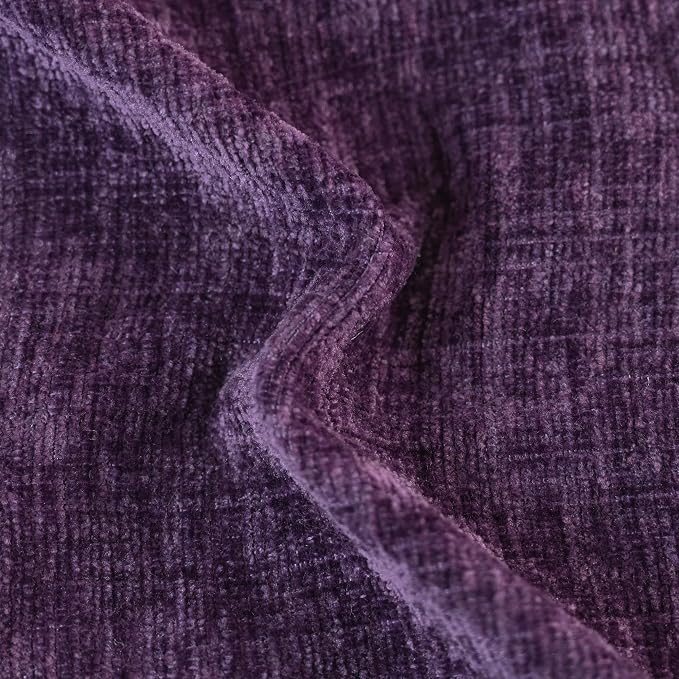 CaliTime Throw Pillow Covers Decorative 16 X 26 Inches Pack of 2 Cozy Chenille Cushion Cases for Couch Sofa Bed Living Room Home Plum Purple
