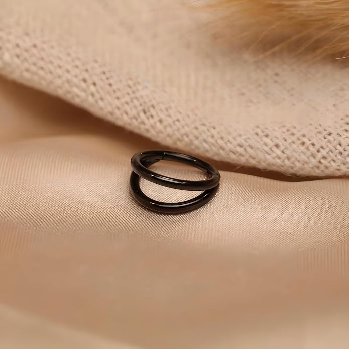 316L Surgical Steel Septum Clicker Ring Nose Ring Hoop Sleeper Hoop Earring Helix Rook Conch Cartilage Daith Tragus Earrings Lobe Nose Piercing Jewelry for Women