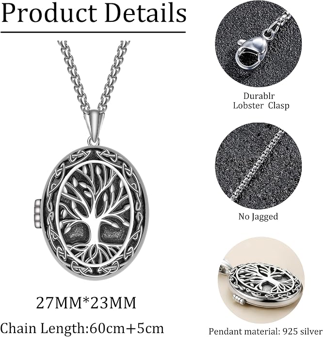 925 Sterling Silver Necklace for Men Women, Birthday Keepsake Jewelry Gifts for Mom Dad Friend