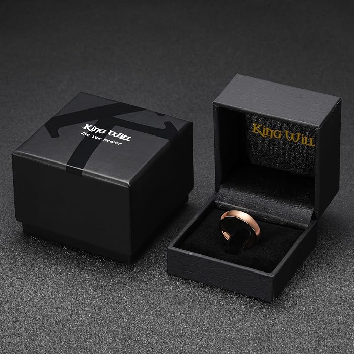 King Will Wedding Band for Men Women, 2/4/6/7/8mm Domed Matte Brushed Tungsten Carbide Rings, Solid/Dual Color Engagement Rings, Comfort Fit