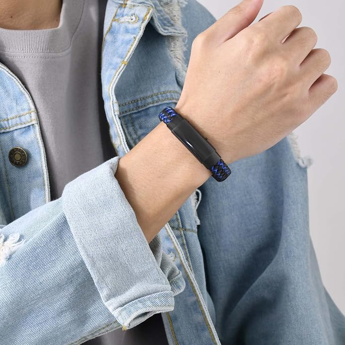 VNOX Men's Inspirational Mantra Engarved Handmade Braided Leather Adjustable Cuff Bangle Bracelet Encouragement Motivational Gift for Men