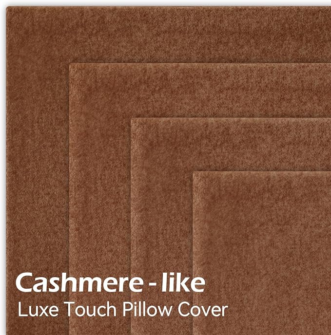 a moment Waterproof Throw Pillow Covers Set of 4,20x20 Inch Outdoor Stain Resistant Pet Friendly Pillowcases Cushion Covers for Patio Sofa and Living Room,Rust