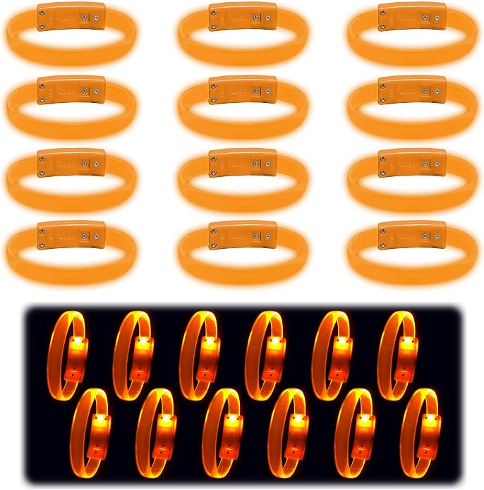 12 Magic Band Pack | Glow in The Dark | Flashing Light up for Concerts | Running Lights for Runners | Glow in The Dark Bracelets | Led Bracelet