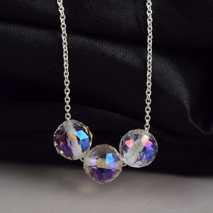 Dainty Angel Aura Quartz Crystals Pendant Necklace, Protection Gemstone Necklace, Energy Healing Spiritual Crystals, Birthday, Gift for Women, Gemstone Jewelry 18 inch AAA+ Quality (angel aura C)