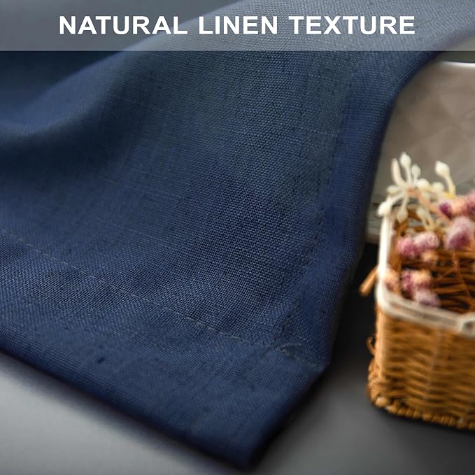 Navy Blue Curtains 84 Inch Length for Bedroom 2 Panels Back Tab Pocket Drapes Light Filtering Semi Sheer Dark Blue Curtains for Living Room Boys Space Nautical Boho Farmhouse Decor 52x84 Long Indigo