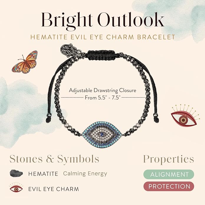 KARMA AND LUCK - Walk with Integrity - Women's Genuine Hematite Stones Gold Tone 5.5" to 7.5" Bracelet with Adjustable Drawstring Closure Handmade in Southeast Asia