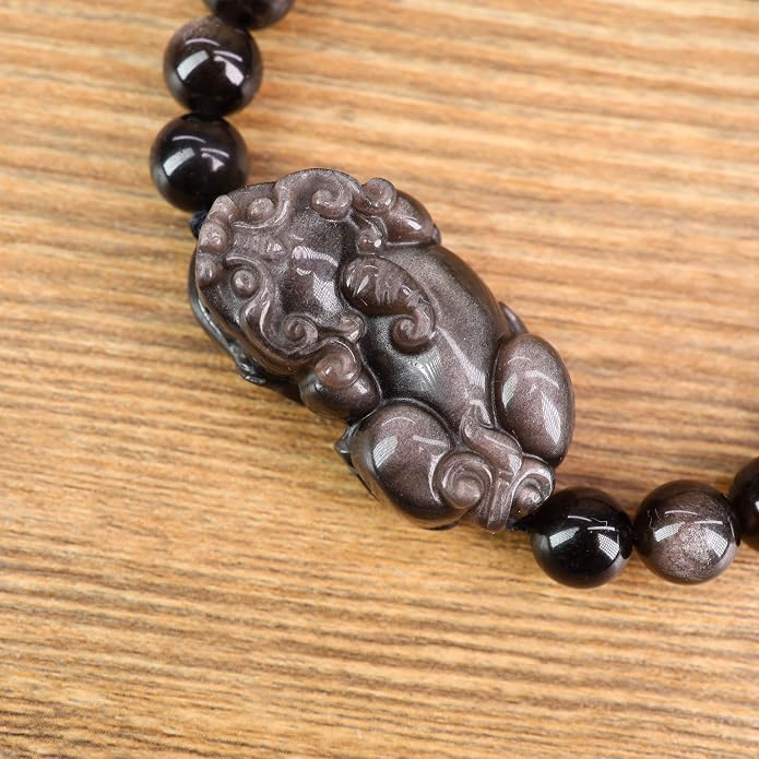 COAI Chinese Feng Shui Pixiu Piyao Stone Tiger Eye/Obsidian/Aventurine Bracelet