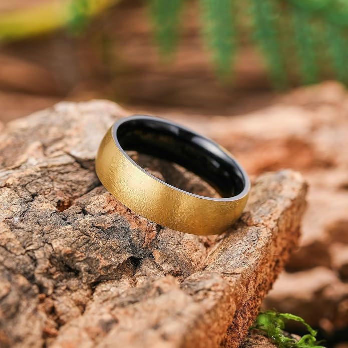 King Will Titanium Wedding Band for Men Women-Sliver/Black/Gold Plated Pure Titanium Wedding Ring, 3-9mm Widths Available Brushed Matte Design Comfort Fit Size 4-16
