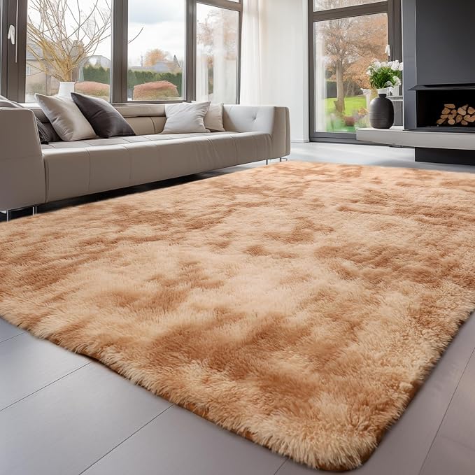 Sour Lemon Area Rugs 9x12 Living Room Bedroom,Large Fluffy Shag Rug | Shaggy Carpet, Soft Plush Furry Bedside Rugs, Anti Slip, Washable Area Modern Rugs Floor Mat for Kids Girls Boys Living Room