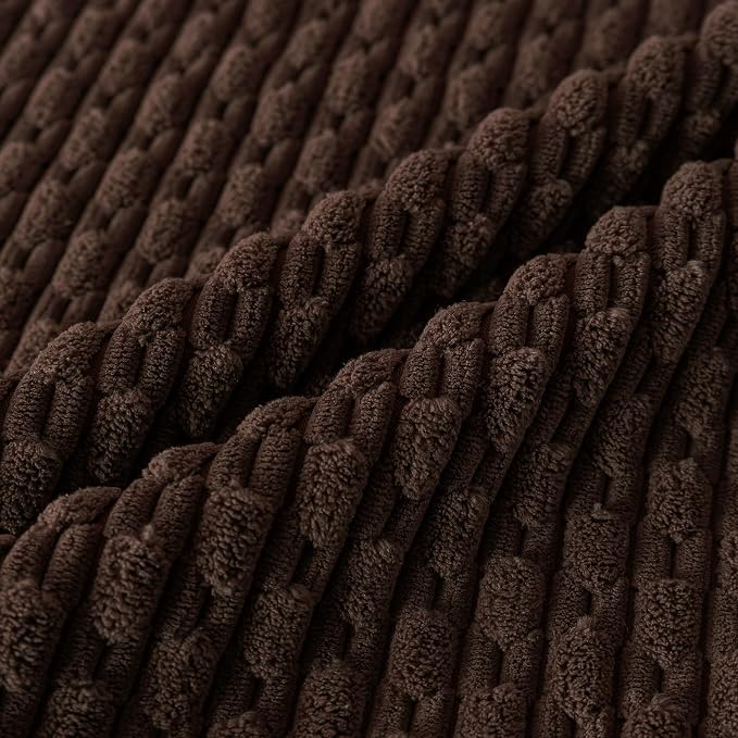Set of 4 Dark Brown Decorative Throw Pillow Covers 16x16 Inch Corduroy Pillow Covers for Bed Couch Sofa Living Room Soft Square Cushion Cases