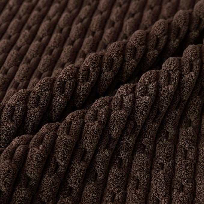 Set of 4 Dark Brown Decorative Throw Pillow Covers 12x20 Inch Corduroy Pillow Covers for Bed Couch Sofa Living Room Soft Cushion Cases