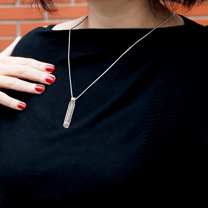 Viking Rune Formula Pendant Necklace for Men Women - 925 Sterling Silver - Norse Nordic Celtic Jewelry - Runes Protection Amulet - Matching Necklaces for Couples - Handmade