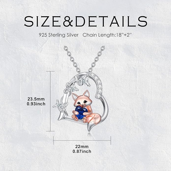 PELOVNY Teddy Bear Necklace for Women 925 Sterling Silver Bear/Highland Cow/Fox/Cat/Axolotl Birthstone Necklace Christmas Birthday Jewelry Gifts for Mom Daughter Wife Sister