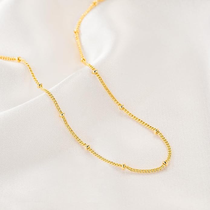 14K Gold Waterproof Anklets for Women and Men Charm Ankle Bracelets Jewelry for Everyday Wear Sizes 9-11 Inches
