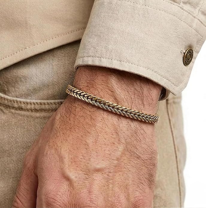 Galis Chain Bracelets For Men - Premium Stainless Steel, Silver, Gold Plated Non Tarnish - Mens Jewelry, Fathers Day Gift