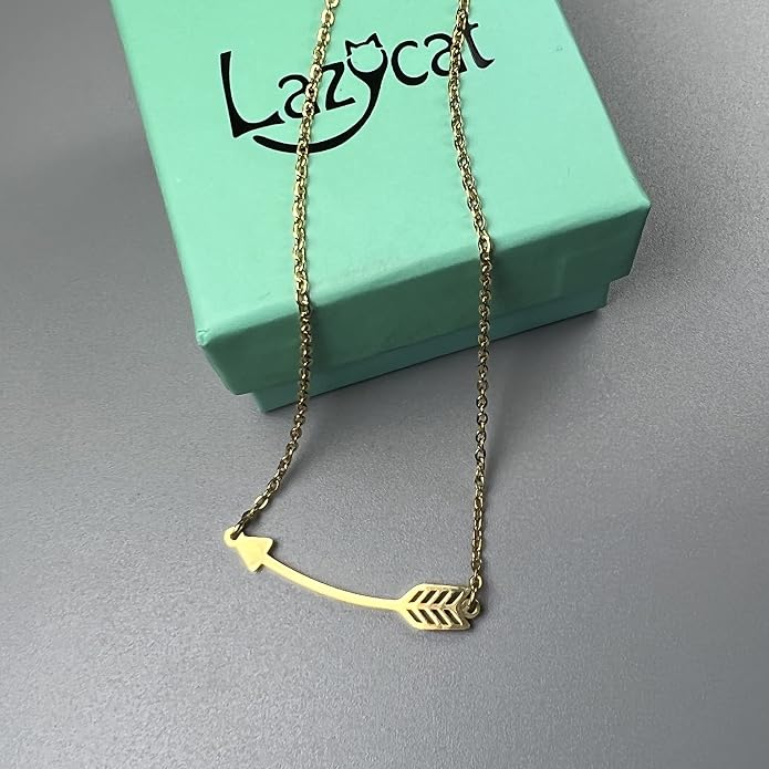 Lazycat Name Bar 18K Plated Bar Necklace,Engravable Name or Blessings Necklace
