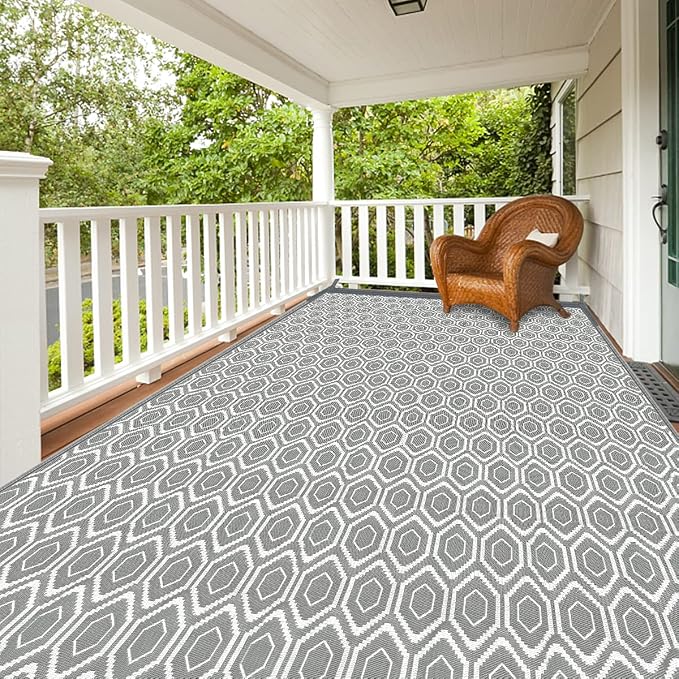 fifame Outdoor Camping Rugs, 10x20 Outdoor Rug Patios Clearance Plastic Straw Rug Weatherproof Reversible Mats, Large Floor Mat for Outdoors, RV, Patio, Backyard, Deck, Picnic, Beach, Trailer, Camping