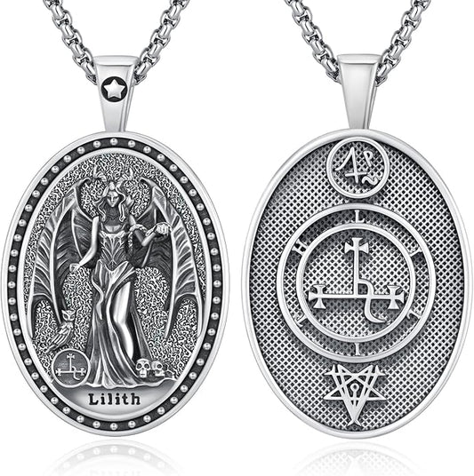 Witchy Jewelry for Women Men Nudo De Bruja Plata 925 Original Witches Knot Necklace Tetragrammaton Hecate Necklace Lilith Necklace Pentagram Necklace Cat Necklace Triple Moon Goddess Pendant Necklace