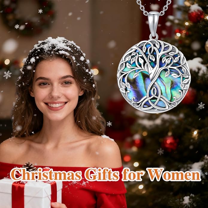 WINNICACA Tree of Life Gifts for Women 925 Sterling Silver Tree of Life Celtic Pendant Necklace Family Irish Jewelry Gifts for Women Wife Girlfriend Anniversary Birthday Gift