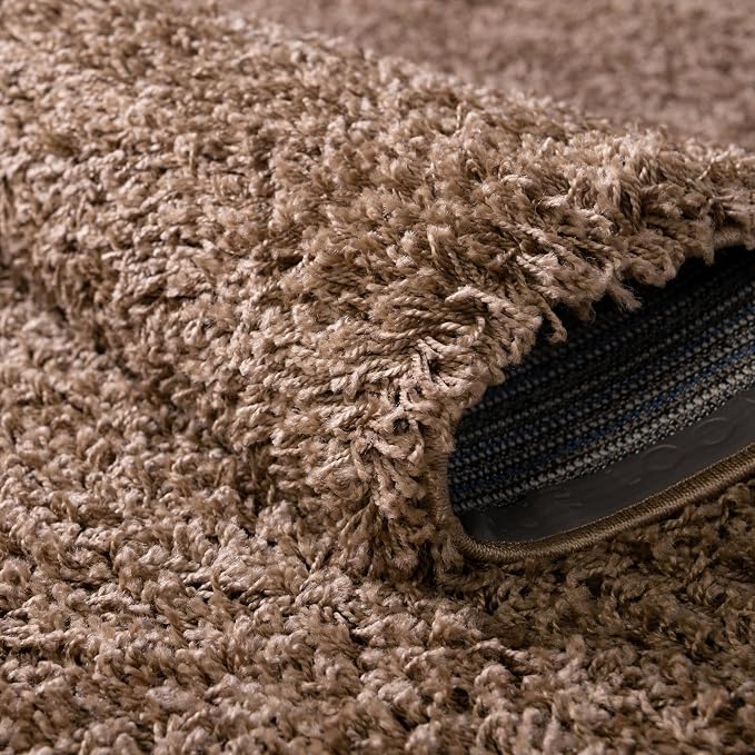 Unique Loom Solid Shag Collection Area Rug (2' 7" x 10' Runner, Sandy Brown)