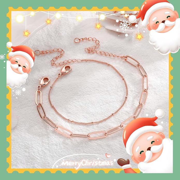 Dainty Gold Bracelets for Women, 14K Gold Plated Adjustable Layered Beads Bracelet Cute Evil Eye Oval Chain Pearl Bar Turtle Gold Bracelets for Women Jewelry