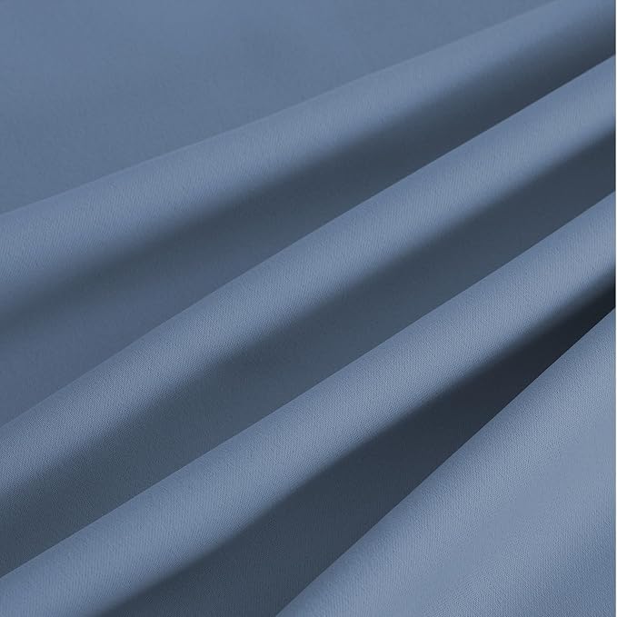 NICETOWN Room Darkening Draperies Curtains Panels, 2 Panels Stone Blue W52 x L90