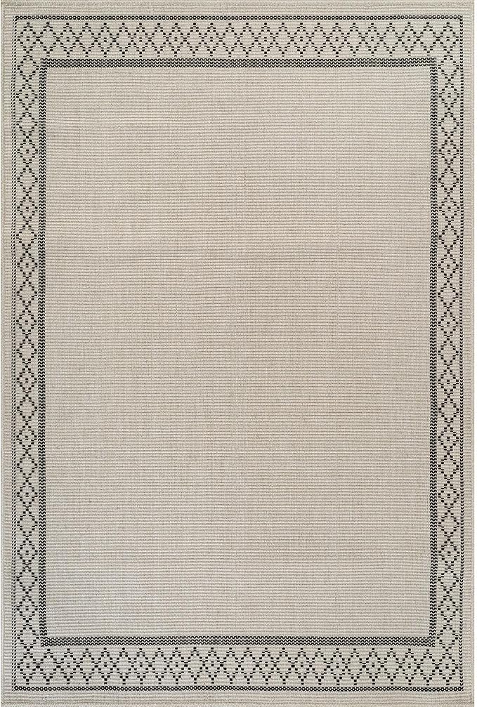 Luul Home Easy Jute Rugs 9x12 Frame Bone Color Living Room Indoor Outdoor Area Rug for Patio and Kitchen Rug High Traffic Washable Easy to Clean Solid Boho Woven Design Carpet (9 x 12)