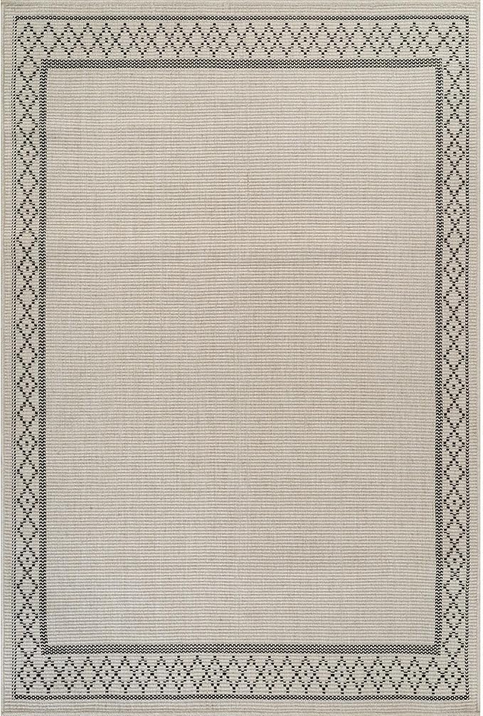 Luul Home Easy Jute Rugs 8x10 Frame Bone Color Living Room Indoor Outdoor Area Rug for Patio and Kitchen Rug High Traffic Washable Easy to Clean Solid Boho Woven Design Carpet (8 x 10)