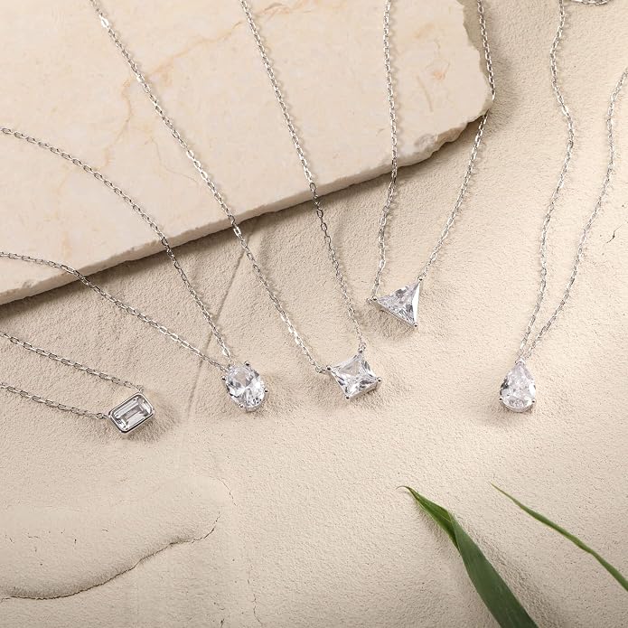 S.Leaf 18K Gold Plated Cubic Zirconia Choker Necklace for Women 925 Sterling Silver Layered Coin Moon Star Heart Circle Crystal Lariat Pendant Necklaces Gifts for Women Trendy