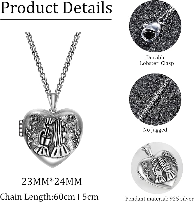 925 Sterling Silver Necklace for Men Women, Birthday Keepsake Jewelry Gifts for Mom Dad Friend