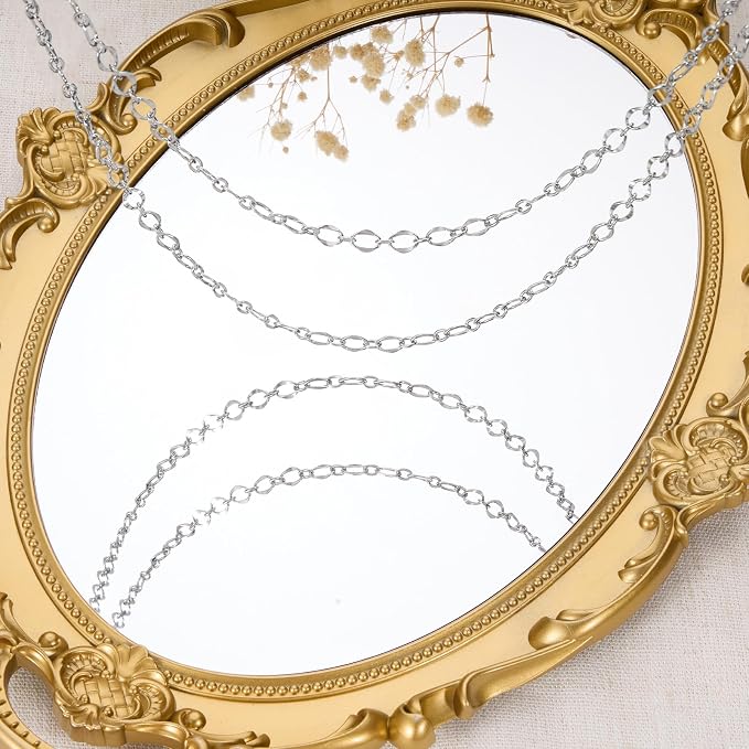 GTVOODX Stainless Steel Lips Chains Bulk for Jewelry Making 13 Feet Unfinished Dapped Chain Spool for DIY Jewelry Making with Lobster Clasps and Jump Rings