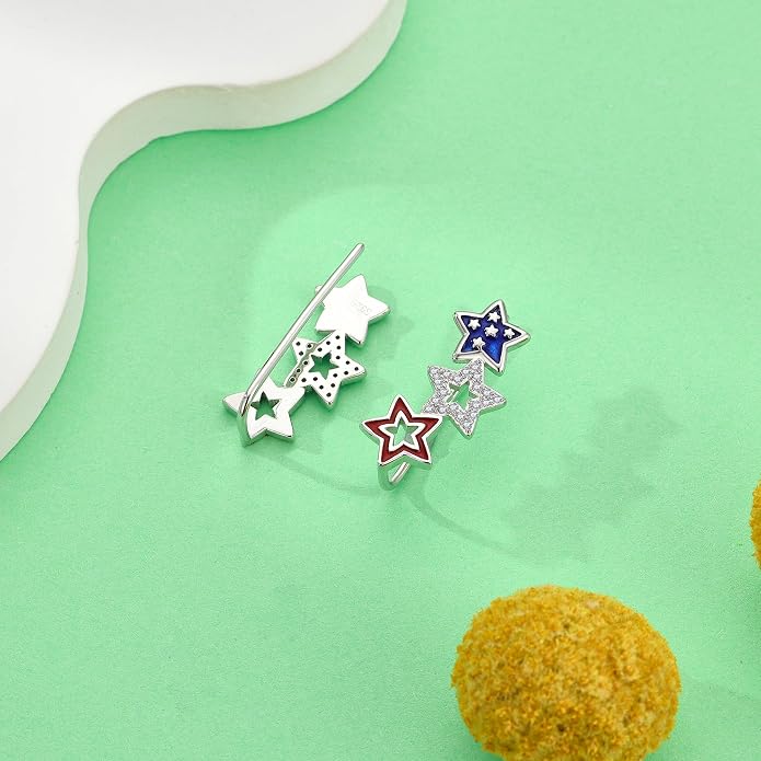 Ear Climbers Earrings for Women Sterling Silver Vintage Ear Crawler Earrings Jewelry Gifts for Women