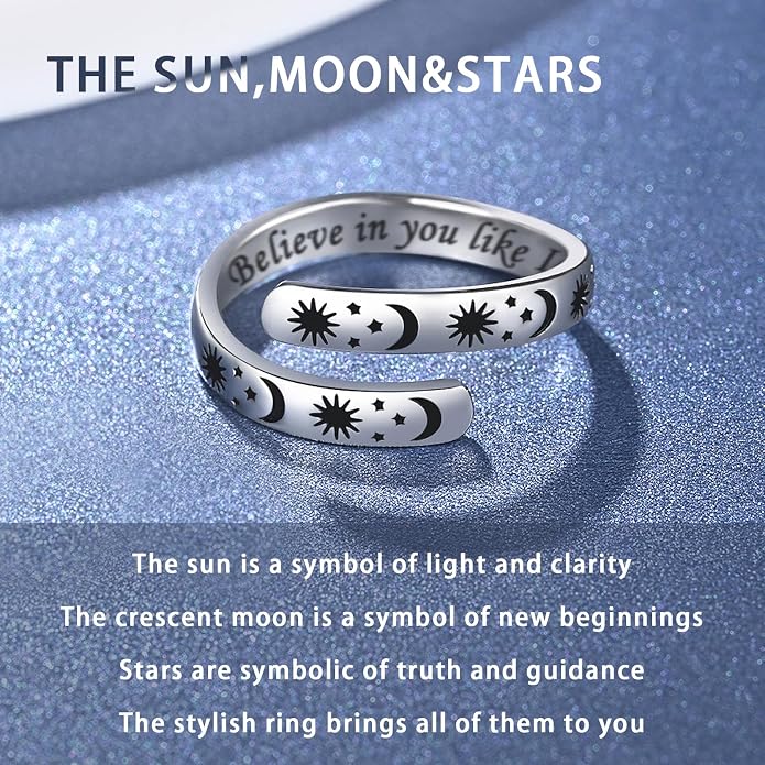Silver Adjustable Ring Inspirational Jewelry S925 Sterling Wrap Open Ring for Women