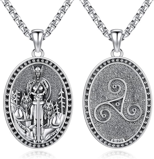 Eusense Viking Jewelry for Men Women Sterling Silver 925 Mjolnir Thors Hammer Pendant Celtic Cross Necklace Wolf Odin Raven Freya Goddess Norse Pagan Compass Vegvisir Yggdrasil Nordic Viking Necklaces Gifts