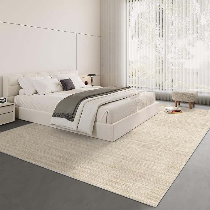 Valenrug Washable Rugs 9x12 - Non Slip 9x12 Area Rugs for Living Room, Stain Resistant Area Rugs for Bedroom, Foldable Machine Washable Area Rug(9'x12', Beige)
