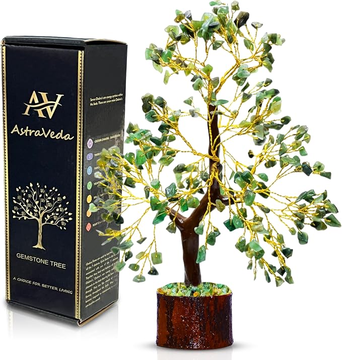 Green Jade Tree of Life, Feng Shui Crystal Tree, Positive Energy Meditation Gift, 300 Beads