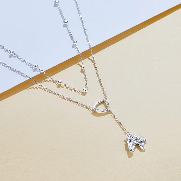 MONGAS Tree of Life/Infinity Cross/Lock and Key/Lotus/Hamsa/Horse/Strawberry/Opal/Lariat/Dragonfly/Heart/Violin Layered Necklace Sterling Silver for Women