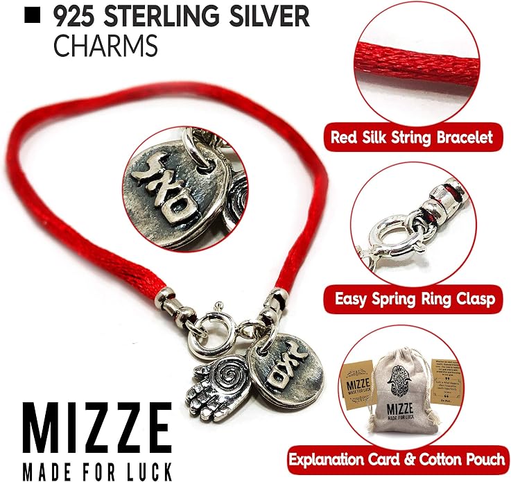 Red Silk 7" Bracelet with Silver Coin for Success & Abundance + Hamsa Hand Charm for Ultimate Protection - Ideal Women's Gift for New Job, Business Ventures, or Celebrating Personal Achievements