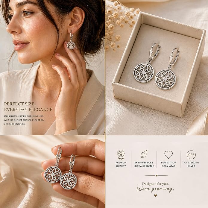 LeCalla Women's Drop & Dangle Earrings | 925 Sterling Silver Leverback Earrings | Lightweight Teardrop Lever Back Drop Dangle Earring for Women