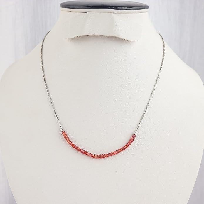 Natural Gemstone Dainty Pendant Necklace for Women Handmade Crystal Jewelry 925 Sterling Silver 18 Inch Chain Healing Chakra Christmas Birthday Gift for Her