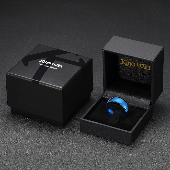 King Will Tungsten Carbide Wedding Band for Men Women Promise Rings for Couples Domed High Polish