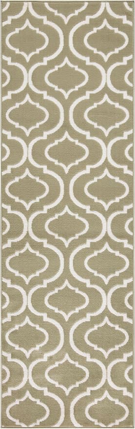 Nourison Home Jubilant Olive 2'3" x 7'3" Area Rug - Easy Clean, Non Shedding, Bed Room, Living Room, Dining Room, Kitchen (7' Runner)
