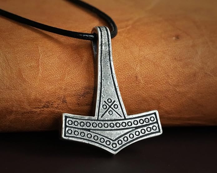 Baldur Jewelry - Thors Hammer Necklace Pendant Mjölnir - Viking Norse Thor Hammer Pendant Viking Jewelry - Thor Necklace - Thor Gifts for Men - Viking Necklace for Men