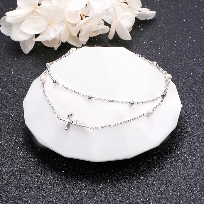 Yearace Anklet for Women S925 Sterling Silver Adjustable Foot Beaded Chain Lotus Flower Claddagh Dragonfly Witches Knot Ankle Bracelet Summer Beach Anklets Jewelry Gift